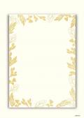 [16431682800] Designblatt A4 210x297 mm mit Heißfolienprägung in Gold 'Blätterranken' 100 g/qm